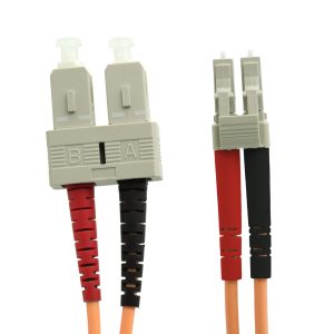 LC-SC Multimode Duplex 50/125 Fibre Optic Patch Lead