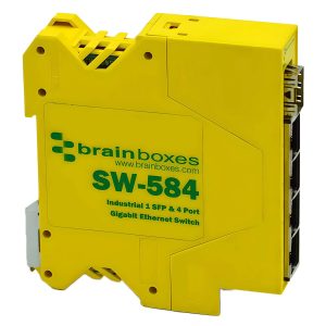 Brainboxes SW-584 - Industrial Gigabit 4 Port + SFP Ethernet Switch