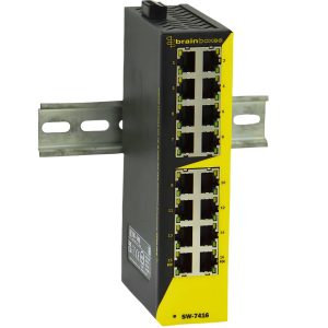 Brainboxes SW-7416 - Industrial Hardened 10/100 14 Port + 2 1G Ethernet Switch