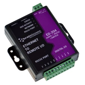 Brainboxes ED-204 - Ethernet to 4 DIO + 4 RS232 Module with Ethernet Switch