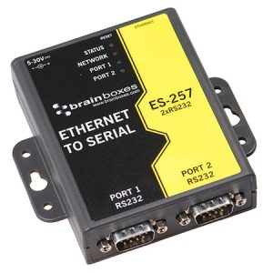 Brainboxes ES-257 - Ethernet to 2 RS232 (9-Pin) Serial Adapter