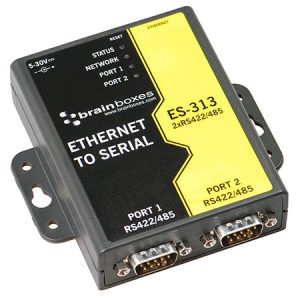 Brainboxes ES-313 - Ethernet to 2 RS422/485 (9-Pin) Serial Adapter