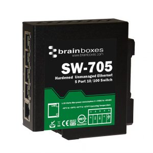 Brainboxes SW-705 - Industrial Hardened 10/100 5 Port Ethernet Switch