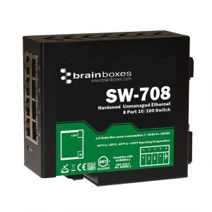 Brainboxes SW-708 - Industrial Hardened 10/100 8 Port Ethernet Switch