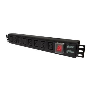 Horizontal 1.5U Hybrid PDU (8x C13 + 2x C19, Neon)