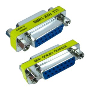 Low Profile Gender Changer - 15 Way D-Sub Female - Female